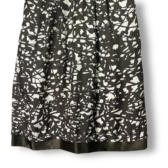 Banana Republic Silk Dress Sz 8 Sleeveless V Neck Pockets Midi Brown Abstract Ne - Picture 3 of 11